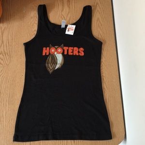 New Hooters Owl Logo Black Tank Stretchy S M L XL
